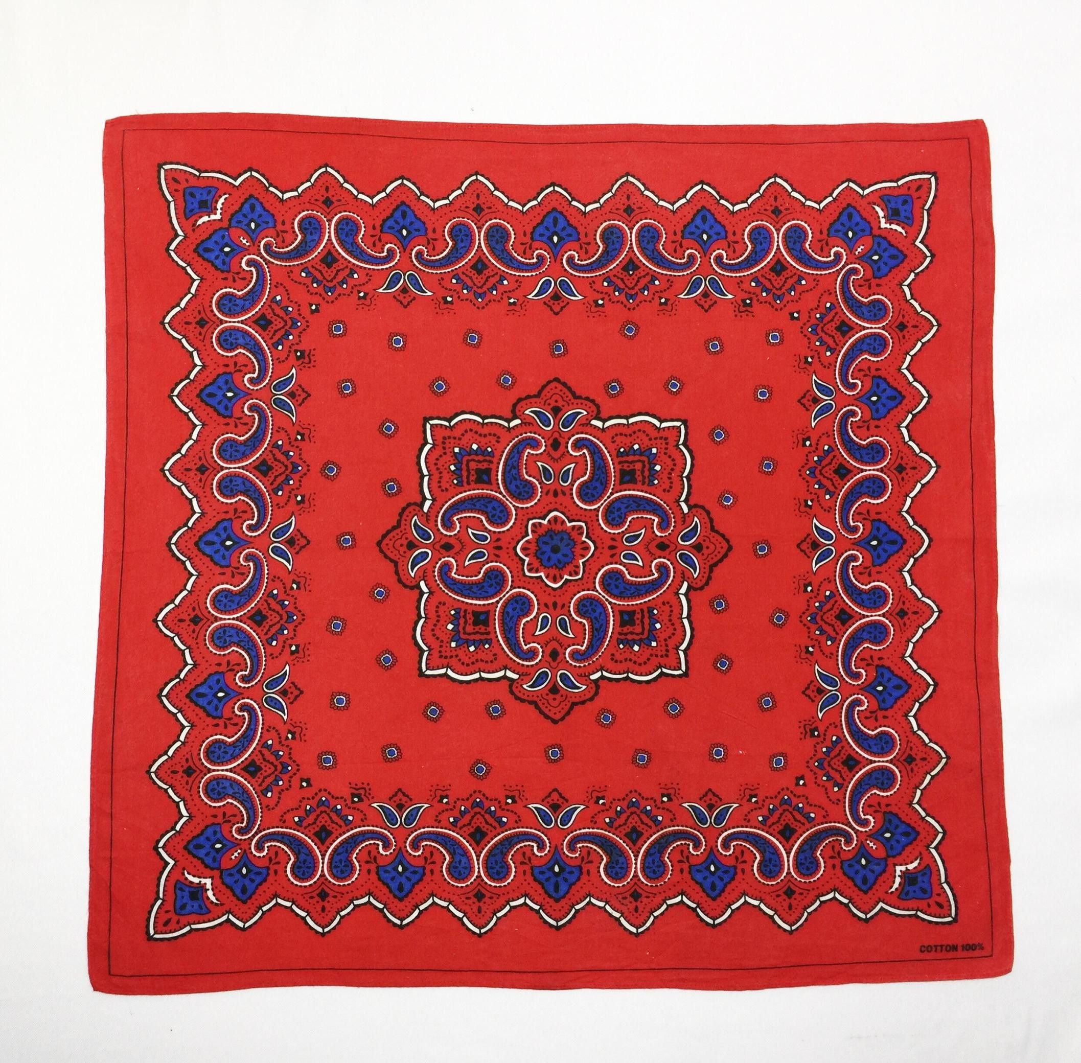 Vintage Rare Vintage Nice Design Red Bandana Scarf Size ONE SIZE - 2 Thumbnail