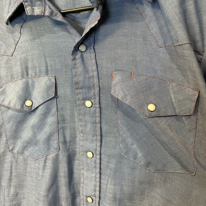 Vintage Prentiss Shirt Adult Large Blue Pearl Snap Western Chambray ...