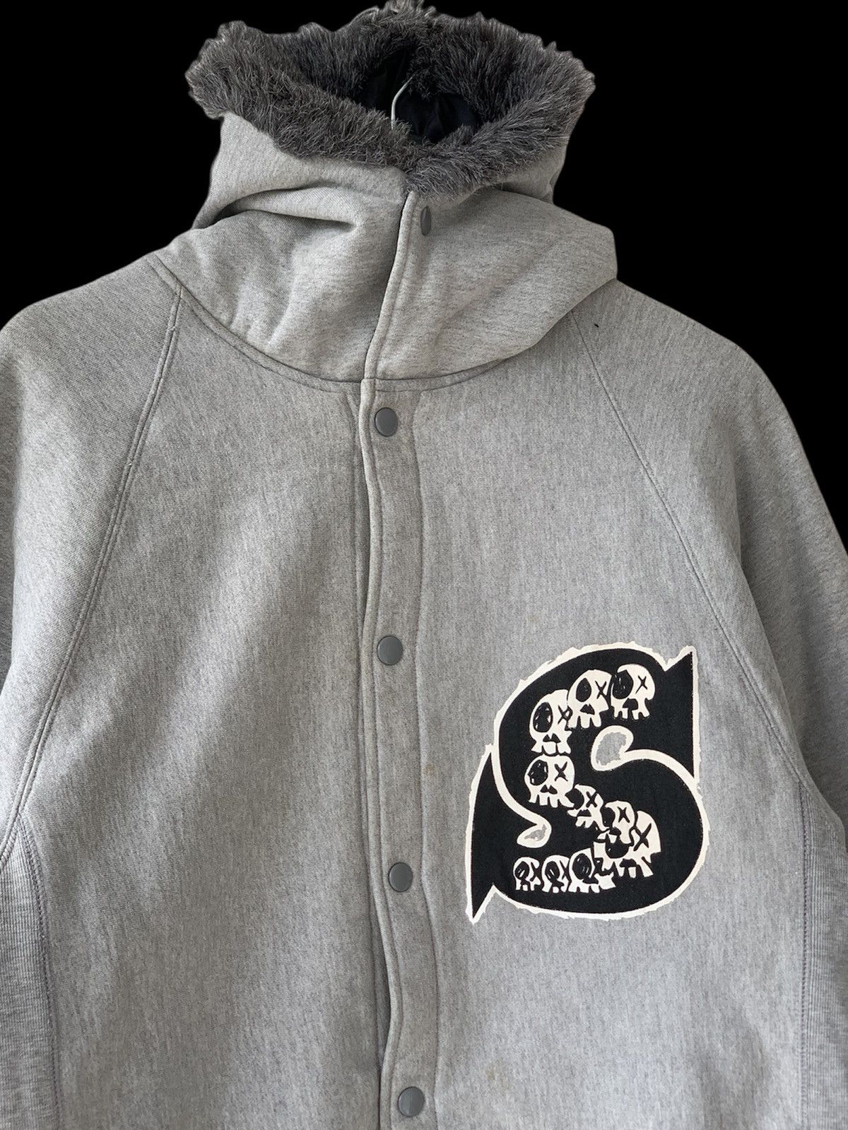 Vintage SevenThree R x Medallion Skulls Button Up Jacket Fur Hoodie Size US M / EU 48-50 / 2 - 5 Thumbnail