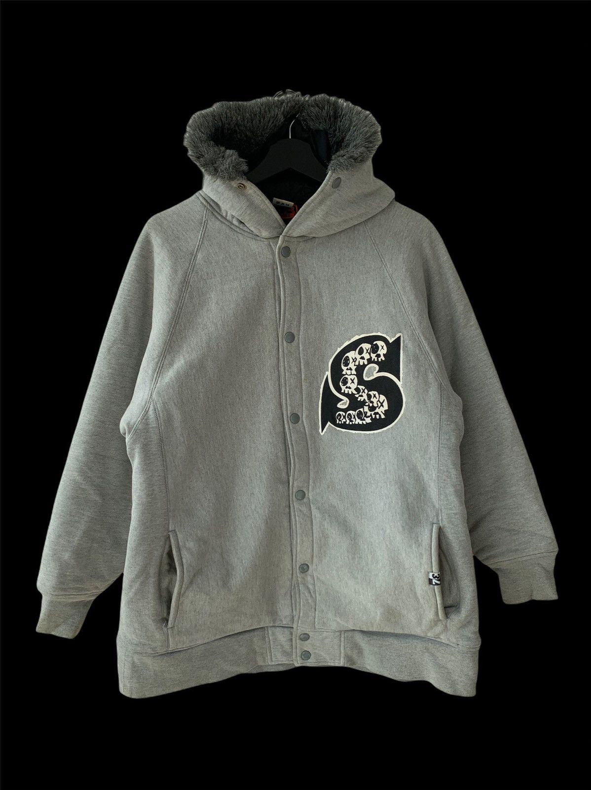 Vintage SevenThree R x Medallion Skulls Button Up Jacket Fur Hoodie Size US M / EU 48-50 / 2 - 1 Thumbnail