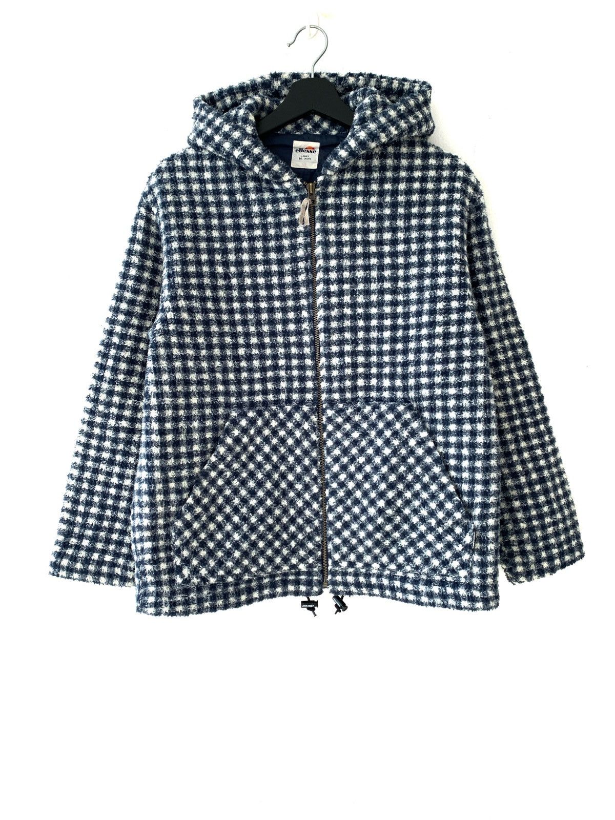 Ellesse Vintage Ellesse Checkered Printed Fleece Hoodies Size US M / EU 48-50 / 2 - 1 Thumbnail