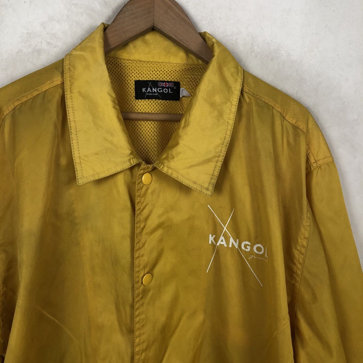 Japanese Brand KANGOL BIG LOGO WINDBREAKER BUTTON JACKET Size US L / EU 52-54 / 3 - 4 Thumbnail