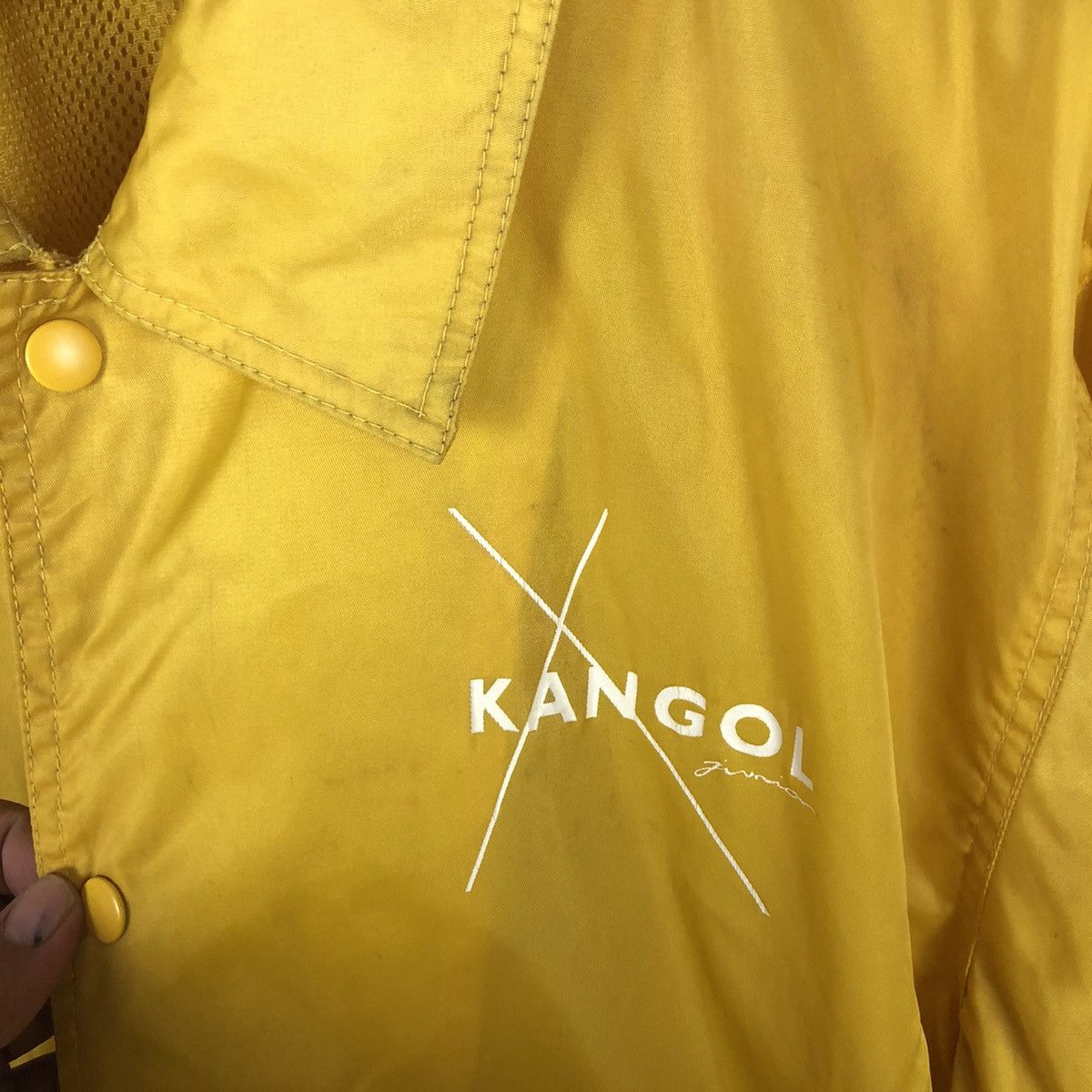 Japanese Brand KANGOL BIG LOGO WINDBREAKER BUTTON JACKET Size US L / EU 52-54 / 3 - 5 Thumbnail