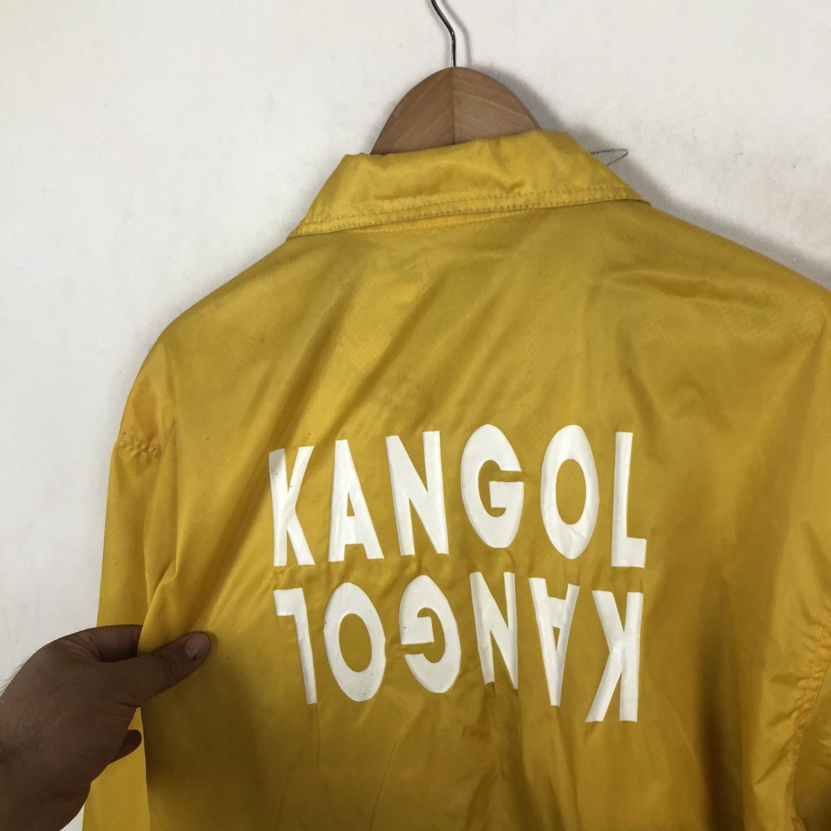 Japanese Brand KANGOL BIG LOGO WINDBREAKER BUTTON JACKET Size US L / EU 52-54 / 3 - 9 Thumbnail