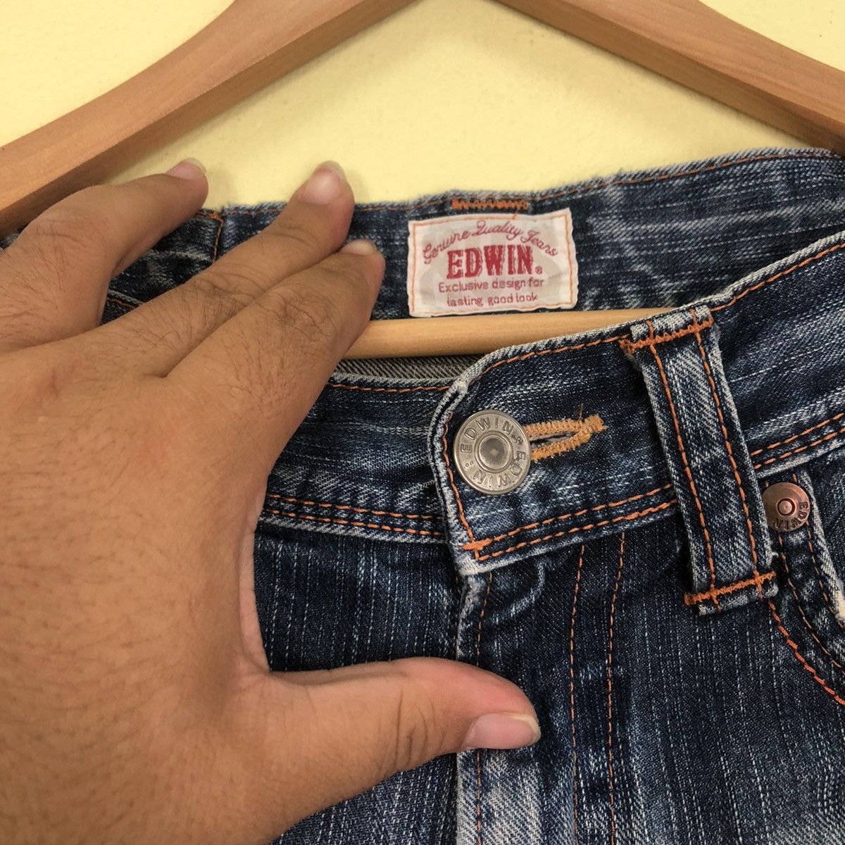 Edwin Distressed Buckle Denim Jeans Edwin Size US 30 / EU 46 - 5 Thumbnail