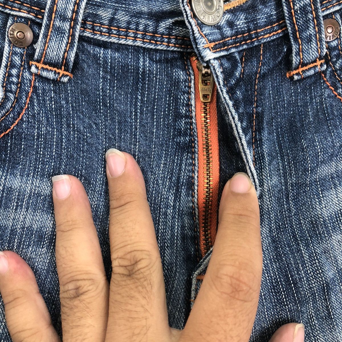 Edwin Distressed Buckle Denim Jeans Edwin Size US 30 / EU 46 - 6 Thumbnail