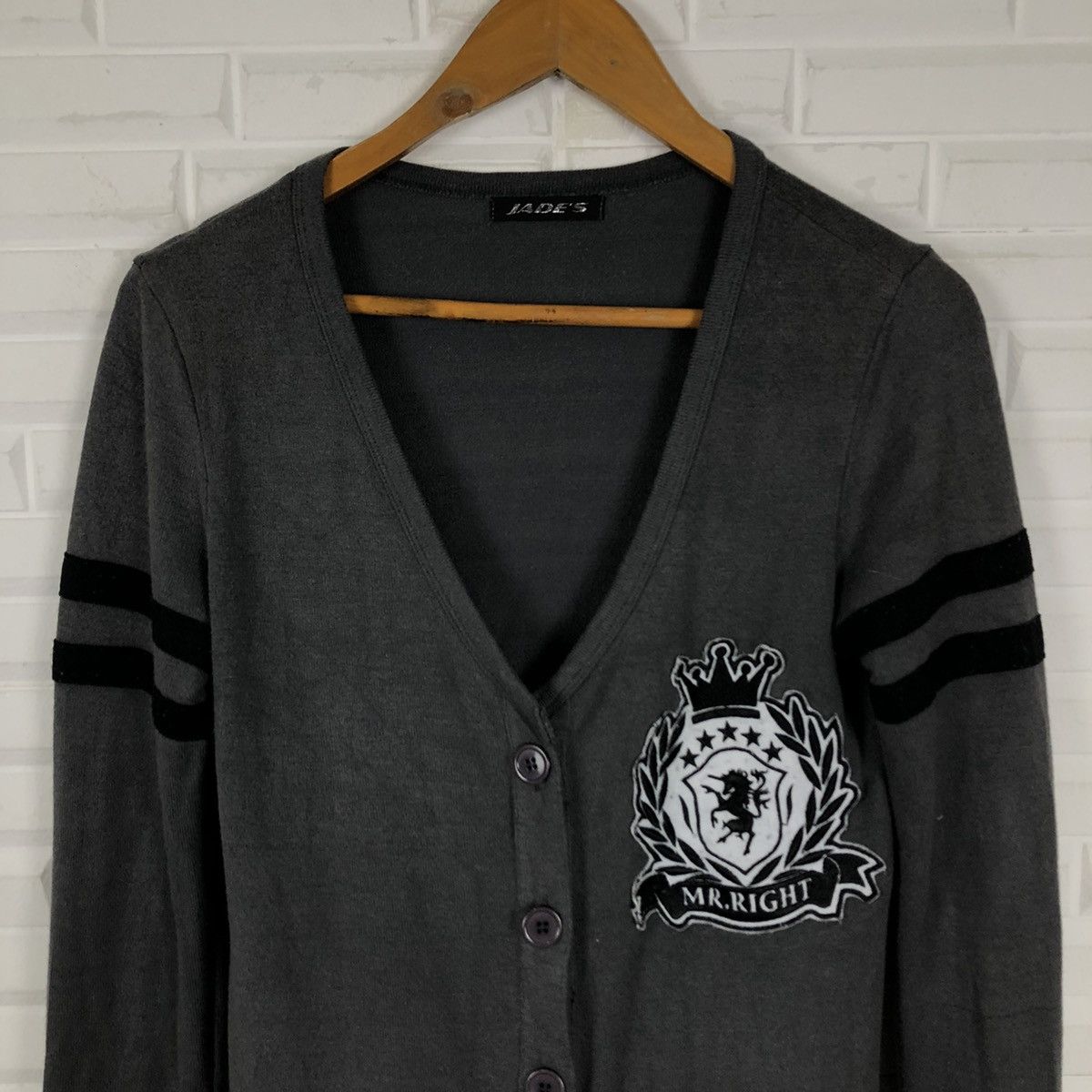 Japanese Brand RARE DESIGN BIG LOGO JADE'S LIGHT CARDIGAN Size US M / EU 48-50 / 2 - 2 Thumbnail