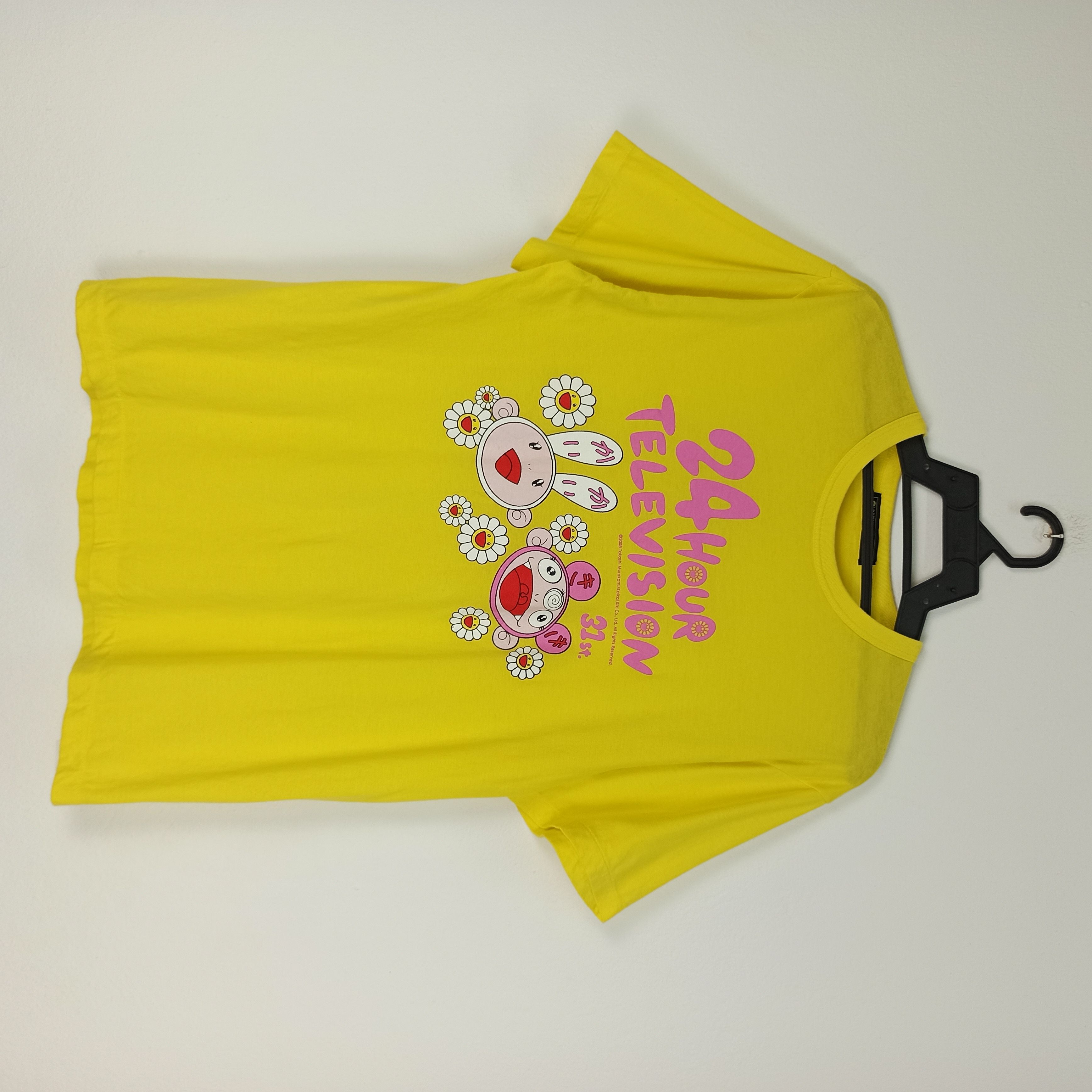 image of 24 Hour Television Takashi Murakami T Shirt Japan Made in Yellow, Men's (Size Medium)