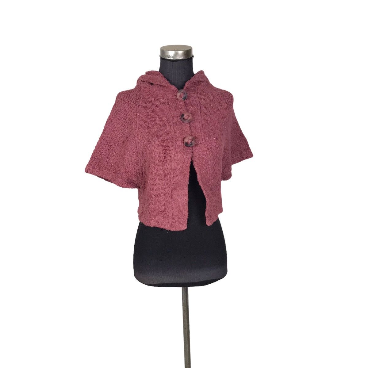 Aran Isles Knitwear × Designer Branigan Weavers Women Crop Top Cape Aran Knitwear Hoodie Size S / US 4 / IT 40 - 1 Thumbnail