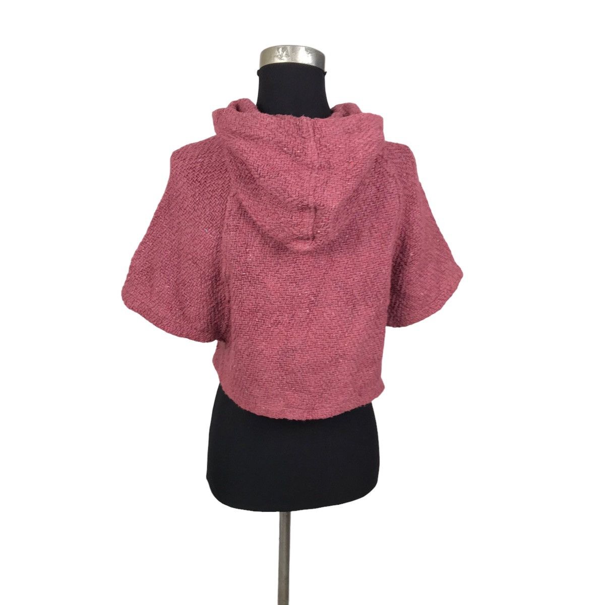 Aran Isles Knitwear × Designer Branigan Weavers Women Crop Top Cape Aran Knitwear Hoodie Size S / US 4 / IT 40 - 2 Thumbnail