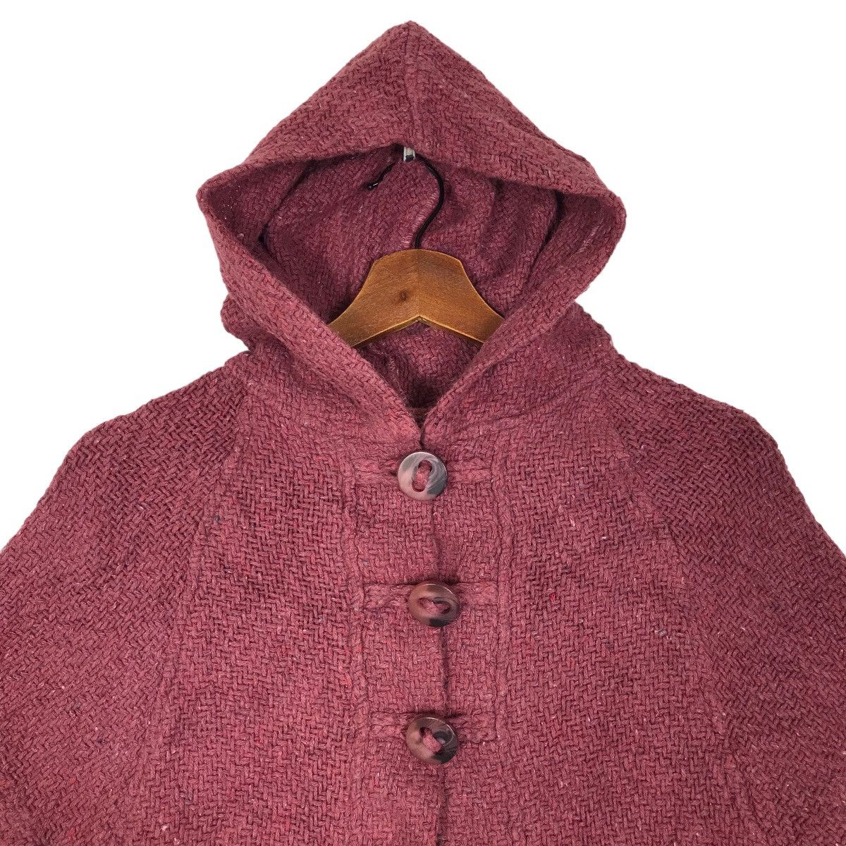 Aran Isles Knitwear × Designer Branigan Weavers Women Crop Top Cape Aran Knitwear Hoodie Size S / US 4 / IT 40 - 4 Thumbnail