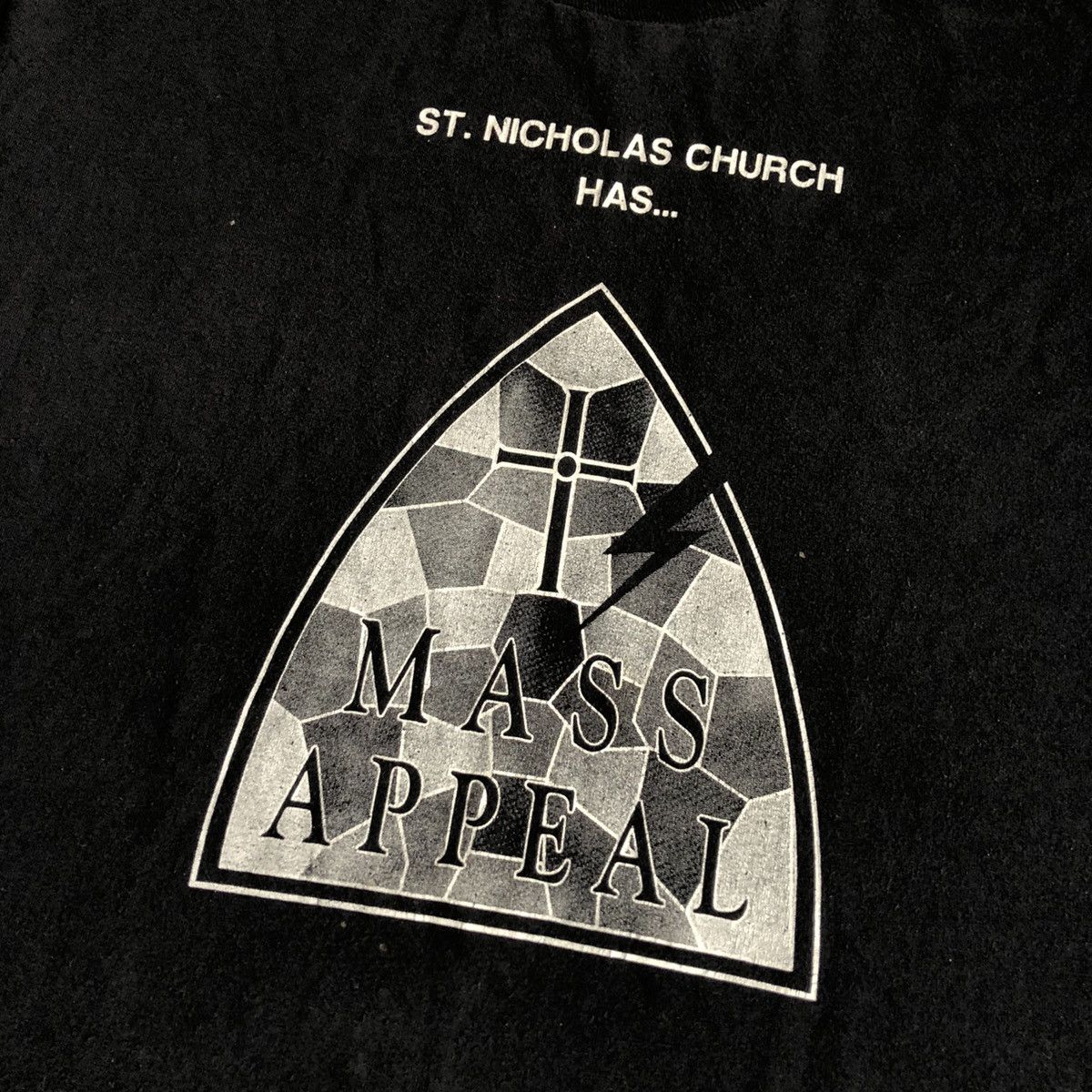 Vintage Vintage 1990s St Nicholas Church Mass Appeal Shield Logo Tee Size US XL / EU 56 / 4 - 3 Thumbnail