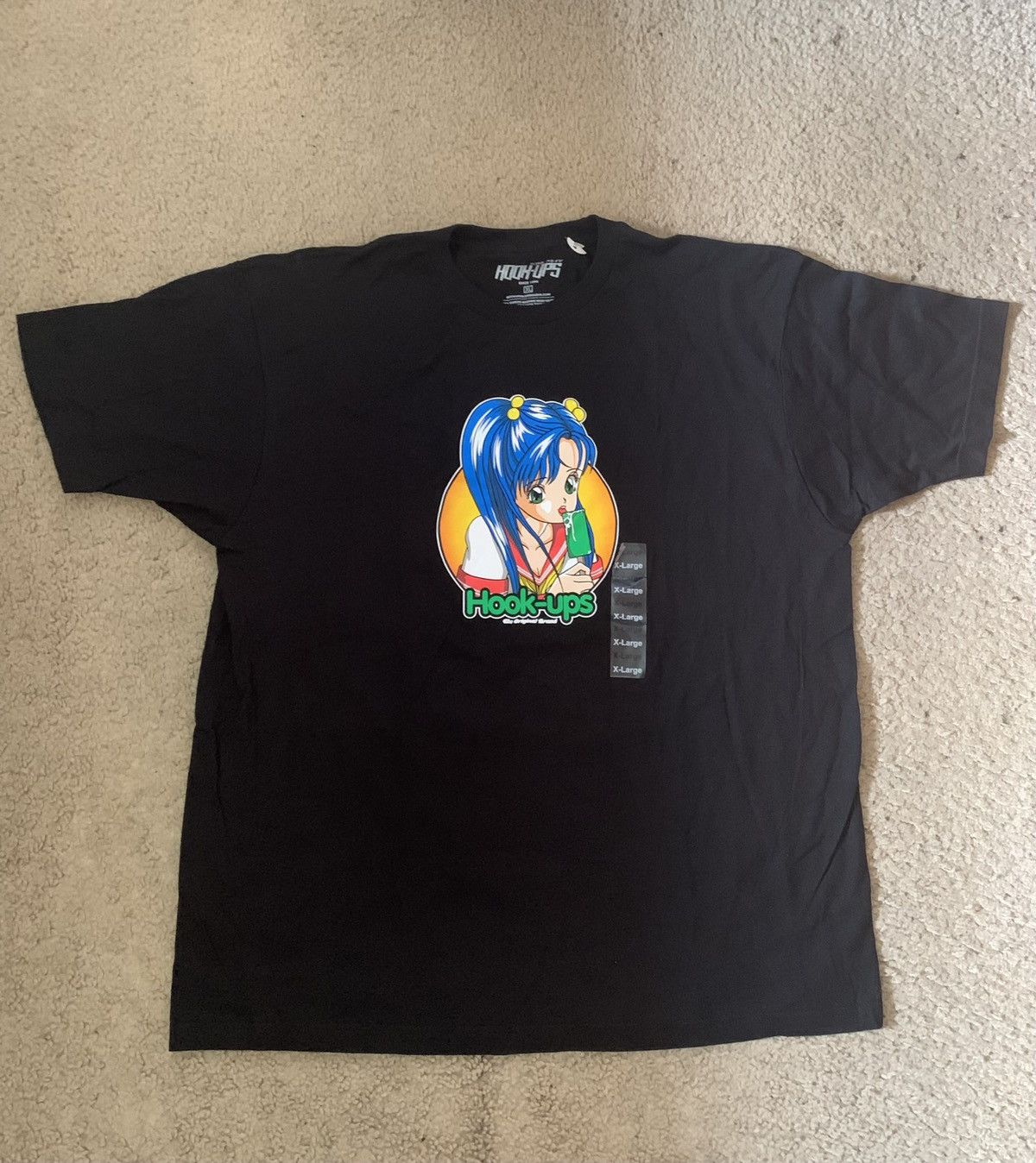 image of Hook Ups Ice Cream Girl Tee in Black, Men's (Size XL)