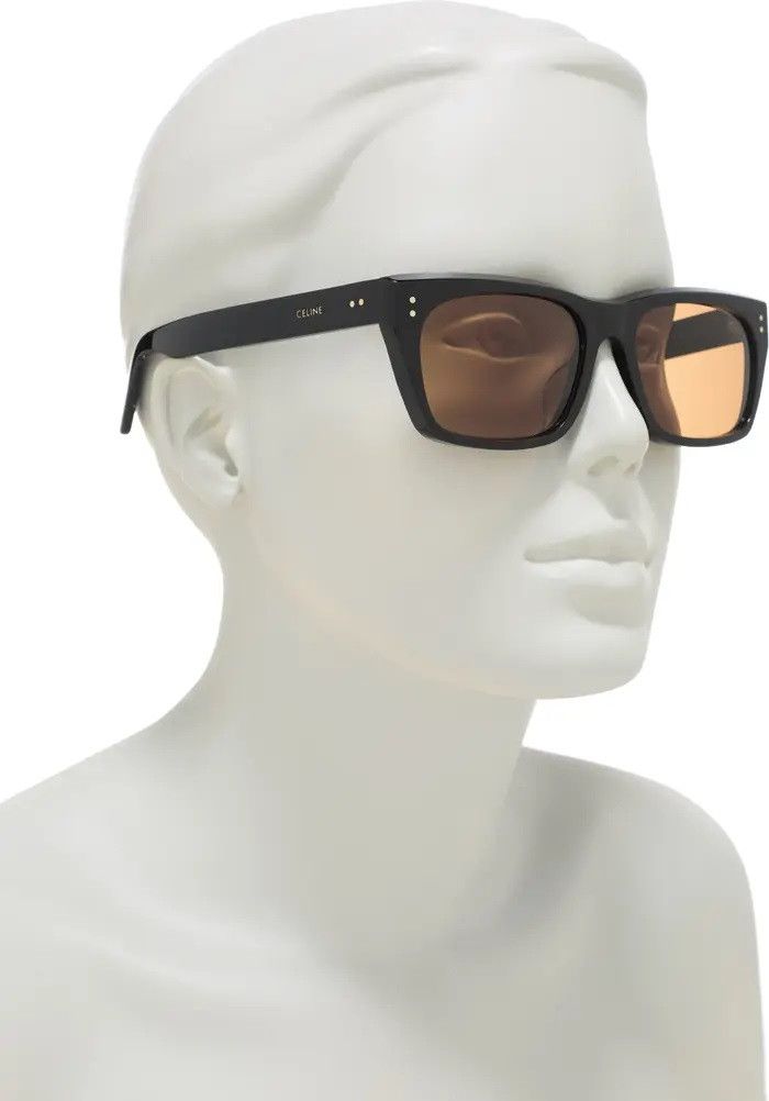 Pre-owned Celine Cl40060f 01j Square Sunglasses In Black