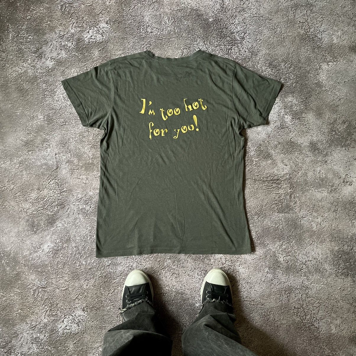 Vintage Vintage Y2K Sun Faded Graphic Tee Too Hot Olive Techwear M Size US M / EU 48-50 / 2 - 1 Thumbnail