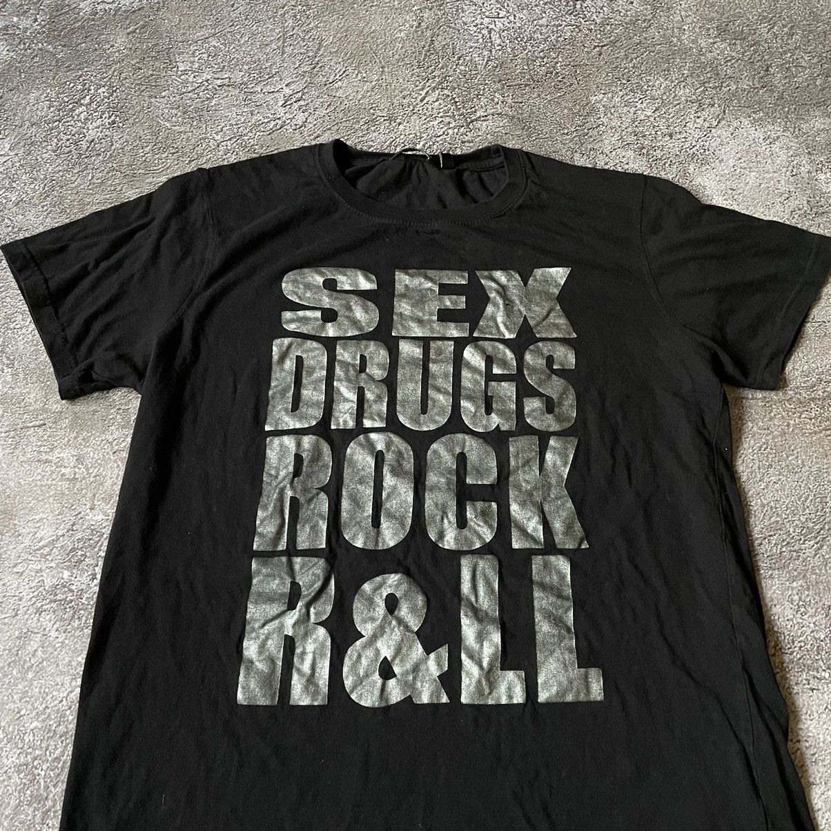Vintage Vintage Y2K Sex Drugs Rock Roll Graphic Tee Grunge Black M Size US M / EU 48-50 / 2 - 5 Thumbnail