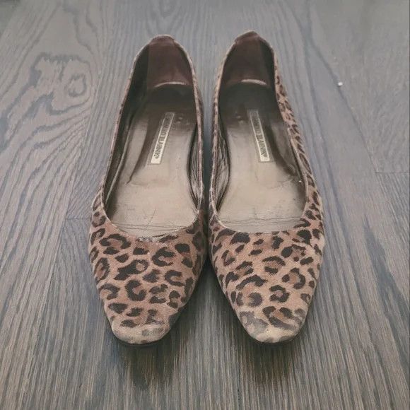 Manolo Blahnik Lee Leopard Suede Tapered-Toe Ballet Flats Comfy Fall Spring Size US 10 / IT 40 - 5 Thumbnail