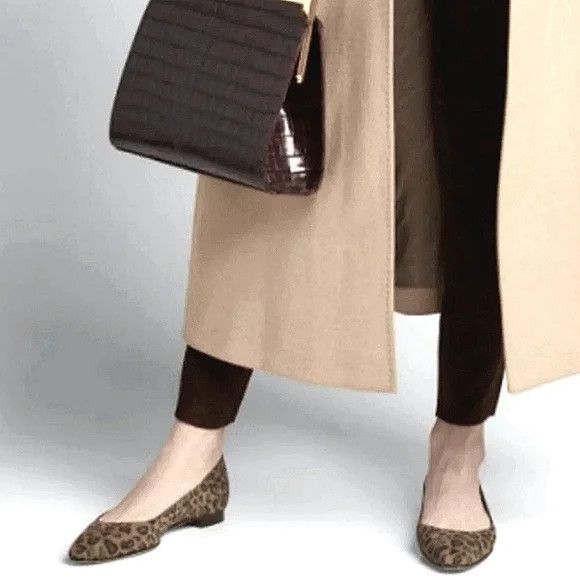 Manolo Blahnik Lee Leopard Suede Tapered-Toe Ballet Flats Comfy Fall Spring Size US 10 / IT 40 - 2 Thumbnail