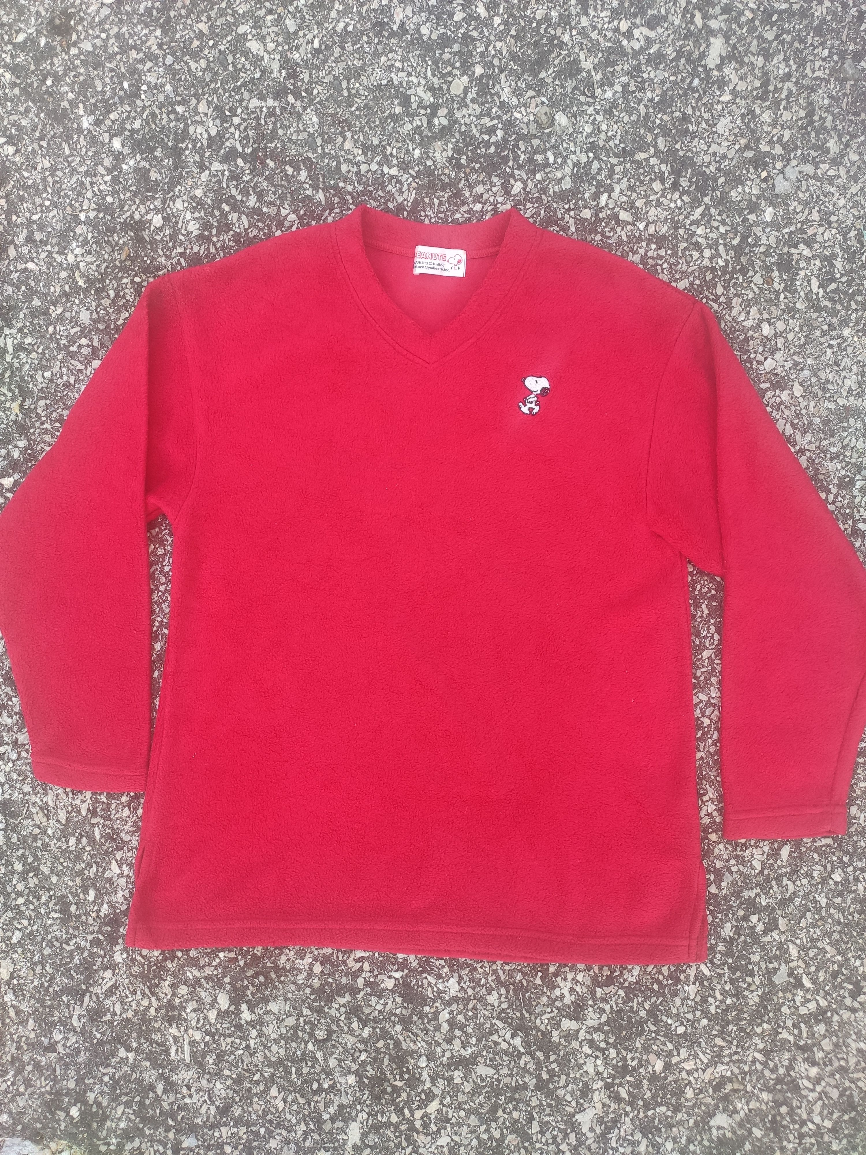 Cartoon Network × Peanuts Snoopy PEANUTS V-Neck Long Sleeve Fleece Tee Size US M / EU 48-50 / 2 - 1 Thumbnail