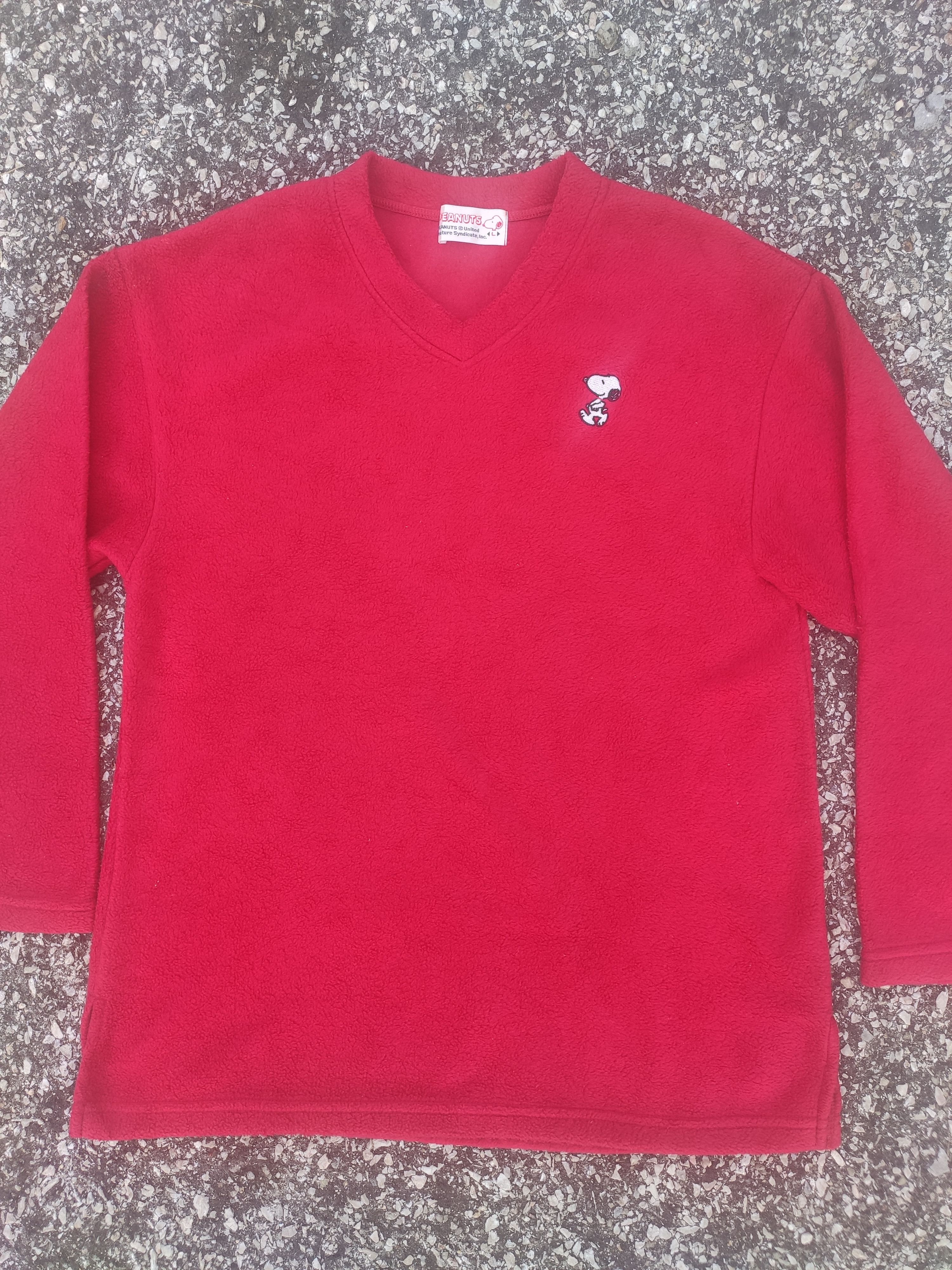 Cartoon Network × Peanuts Snoopy PEANUTS V-Neck Long Sleeve Fleece Tee Size US M / EU 48-50 / 2 - 2 Thumbnail