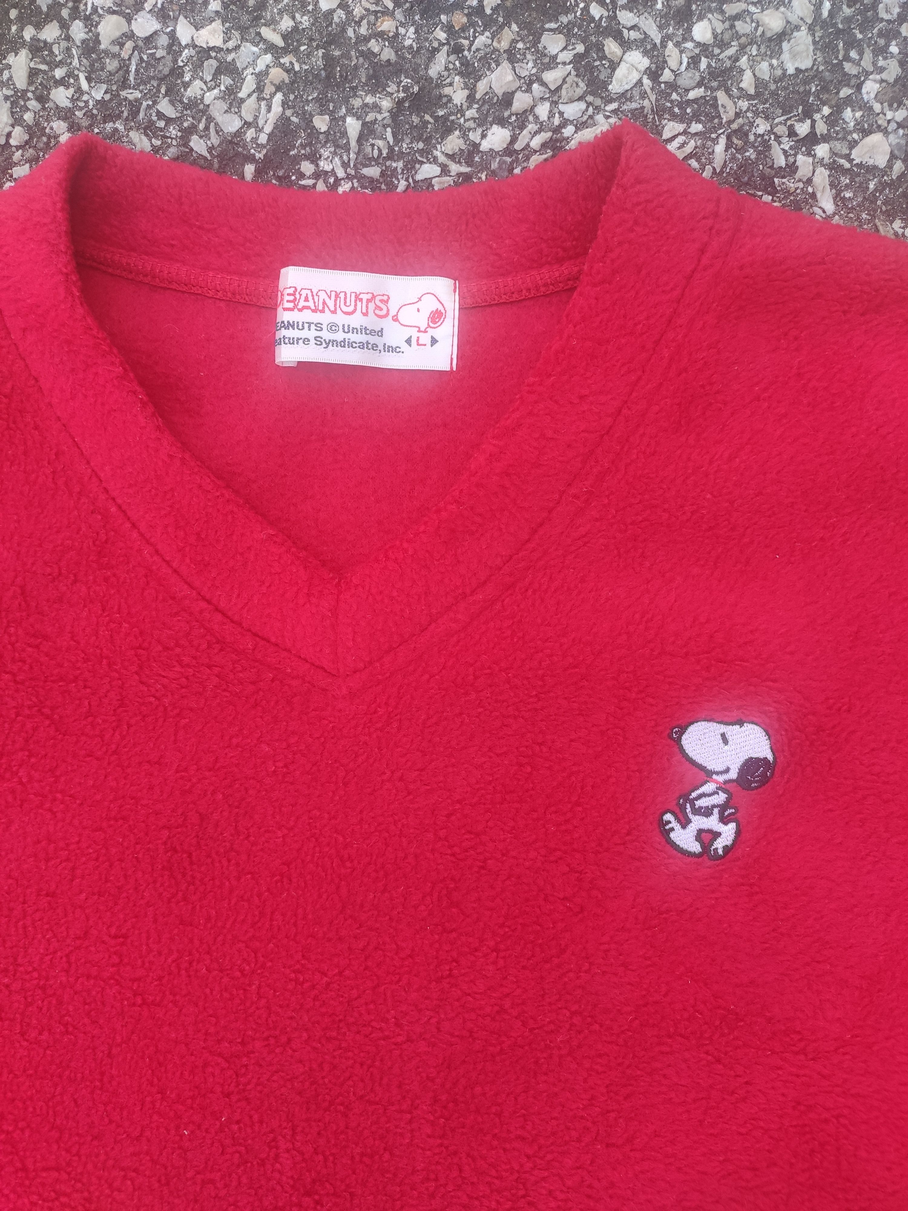 Cartoon Network × Peanuts Snoopy PEANUTS V-Neck Long Sleeve Fleece Tee Size US M / EU 48-50 / 2 - 3 Thumbnail
