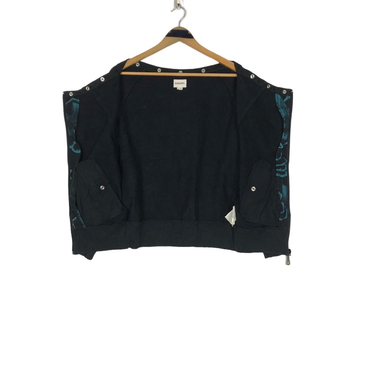 Diesel × Vintage Vintage Diesel Women’s Off Shoulder Zip Up Sweatshirt Size M / US 6-8 / IT 42-44 - 5 Thumbnail