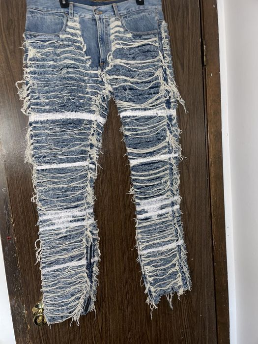 Blackmeans 1017 ALYX 9SM x BLACKMEANS SHREDDED DENIM JEANS | Grailed