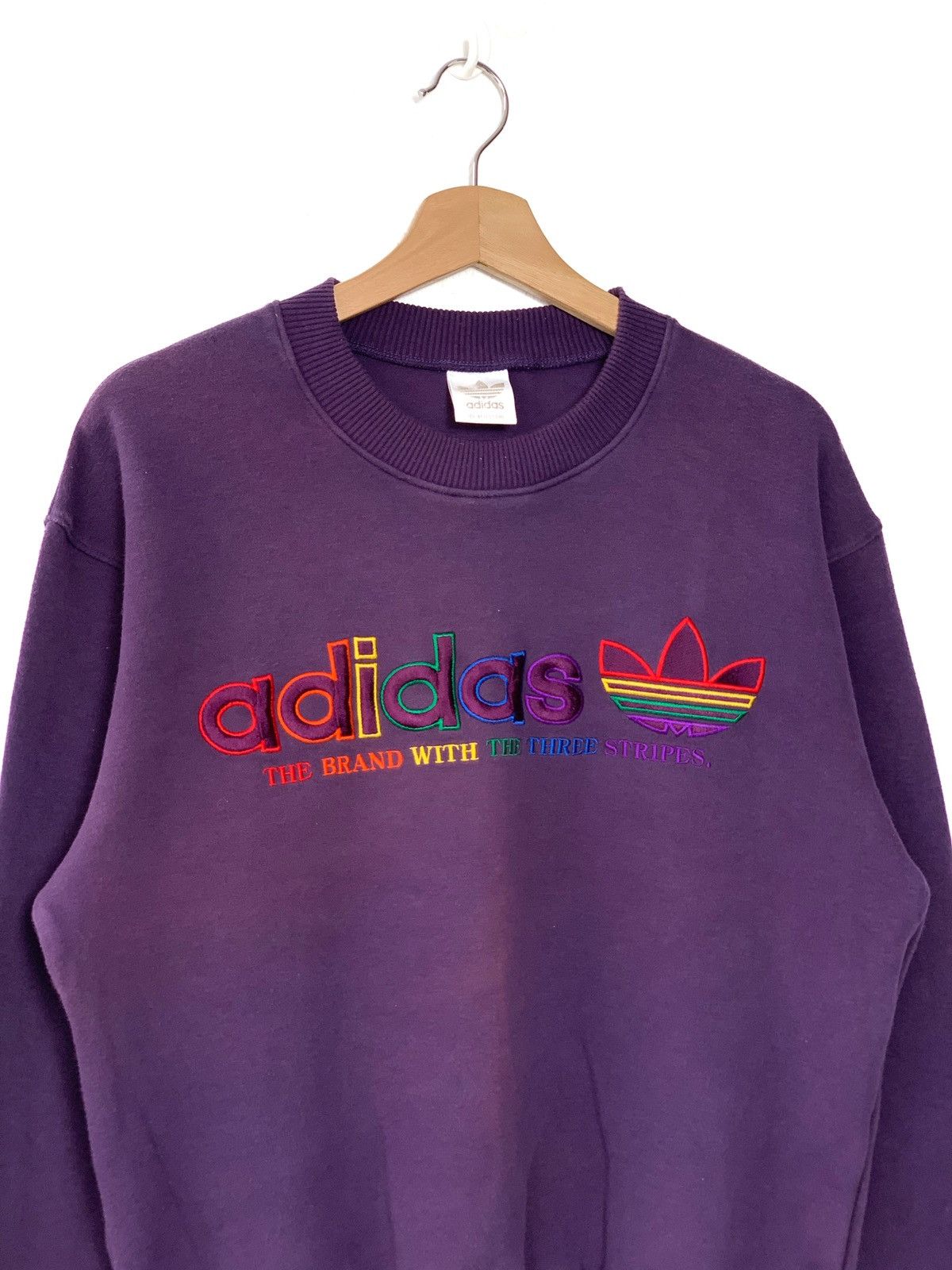 Adidas Vintage 90s Adidas Spellout Multicolour Crewneck Sweatshirt Size US S / EU 44-46 / 1 - 2 Thumbnail