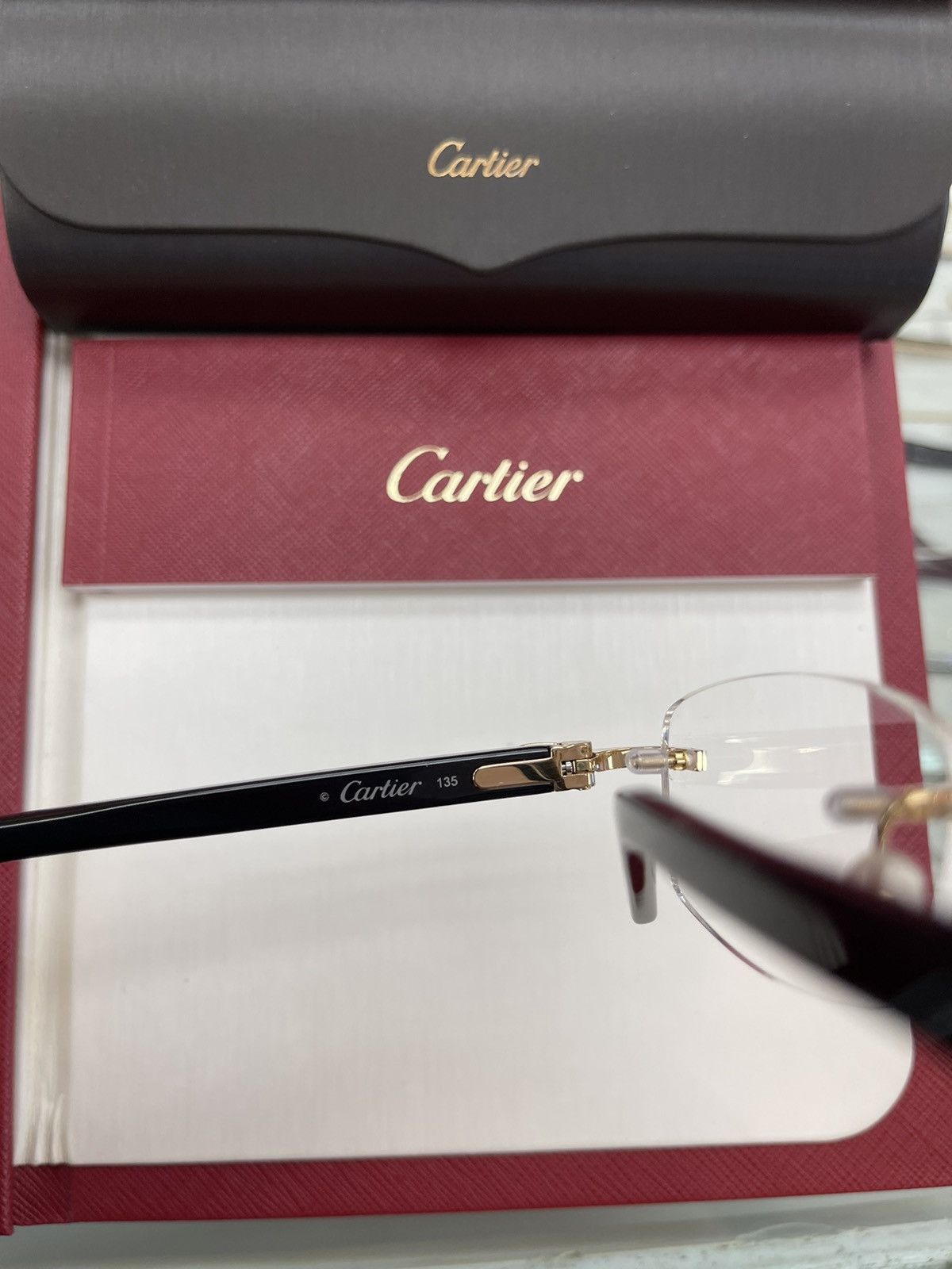 Cartier NEW Cartier Gold C Decor Rimless Eyeglasses Glasses Size ONE SIZE - 3 Thumbnail