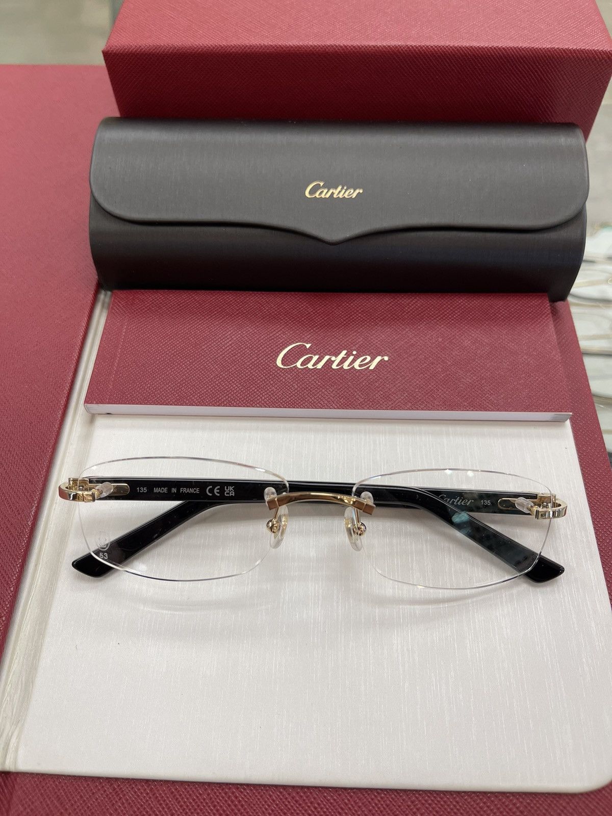 Cartier NEW Cartier Gold C Decor Rimless Eyeglasses Glasses Size ONE SIZE - 2 Thumbnail