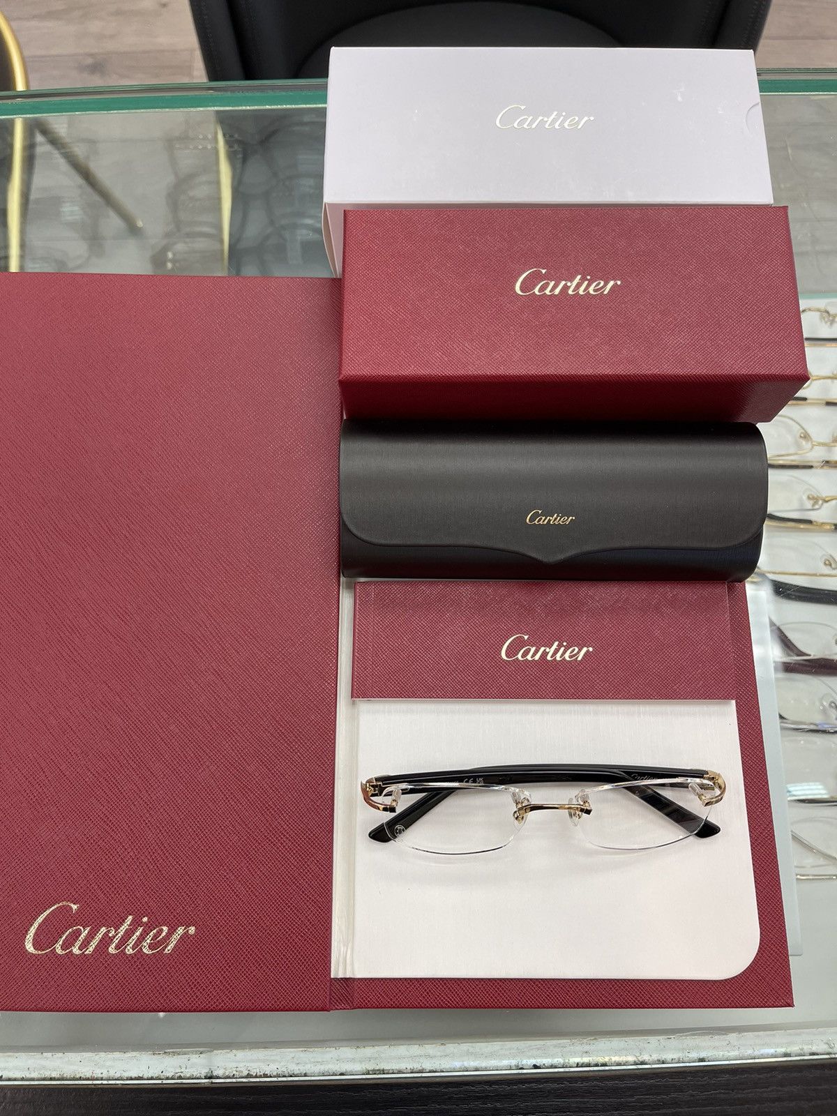 Cartier NEW Cartier Gold C Decor Rimless Eyeglasses Glasses Size ONE SIZE - 1 Thumbnail