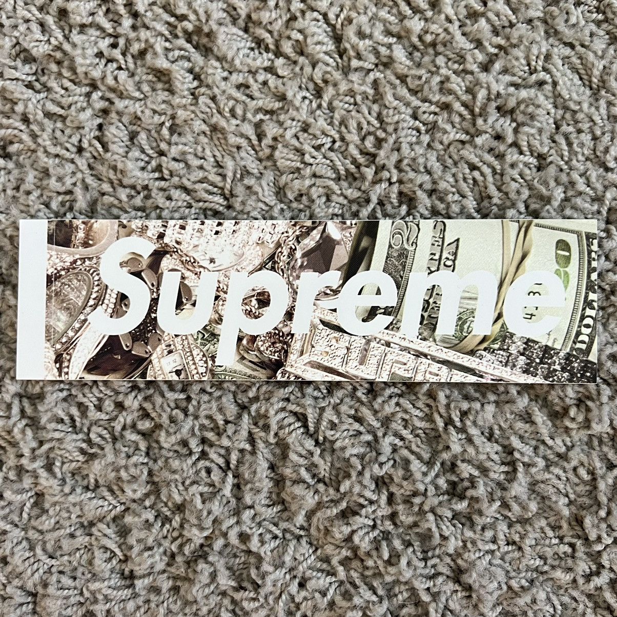 Supreme Supreme Money Box Logo Benjamin Franklin Sticker FW25