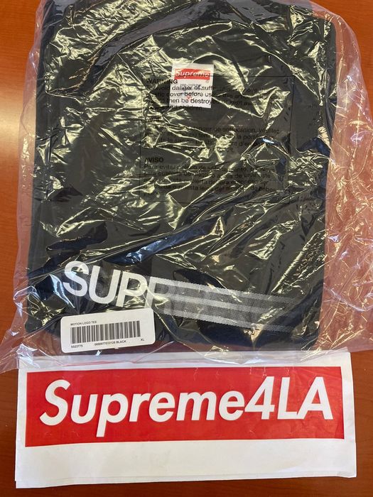 Supreme Supreme Motion Logo Tee Black XL in Hand | Grailed