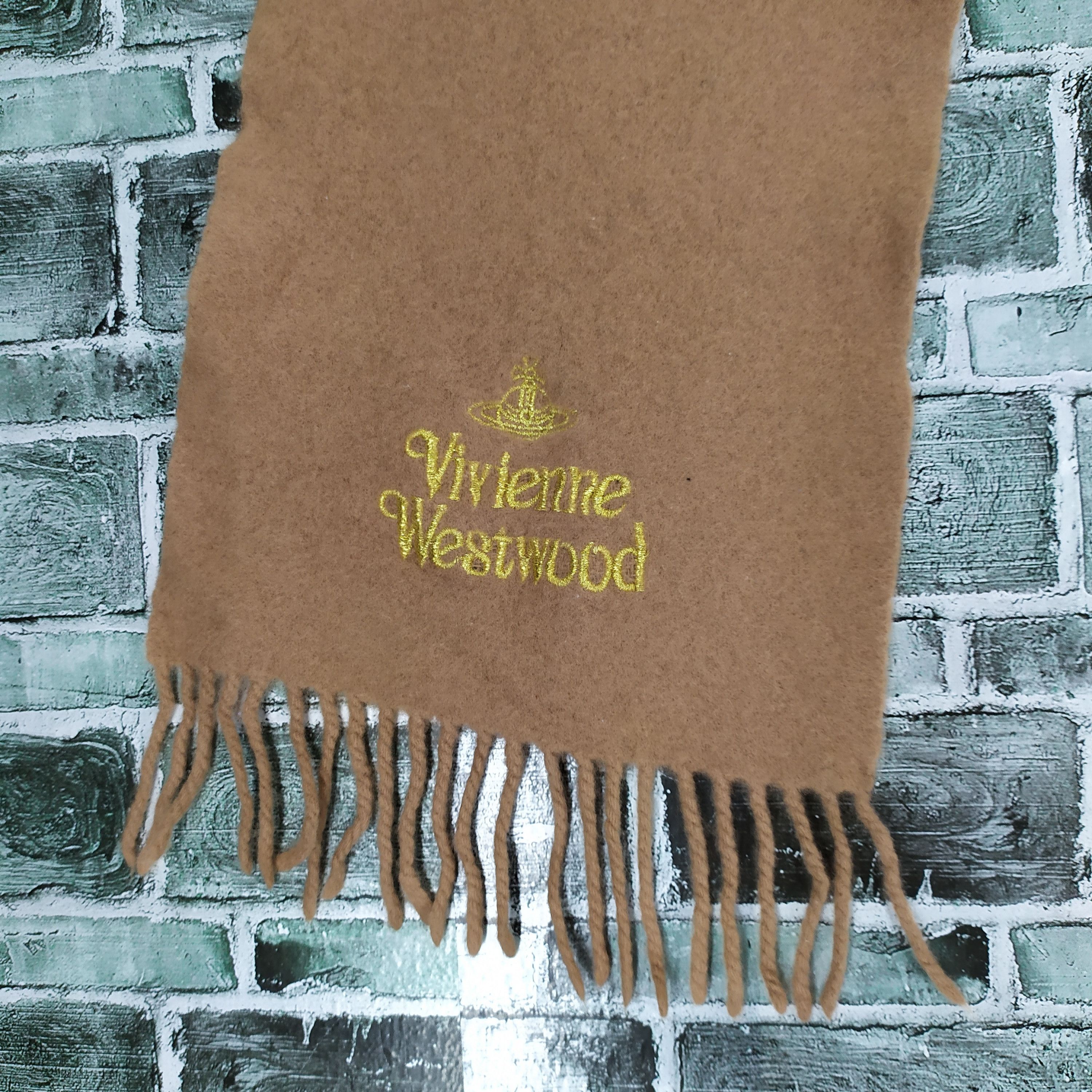 Vivienne Westwood Vivienne Westwood Embroidery Logo Wool Muffler Scarf #659-1 Size ONE SIZE - 2 Thumbnail