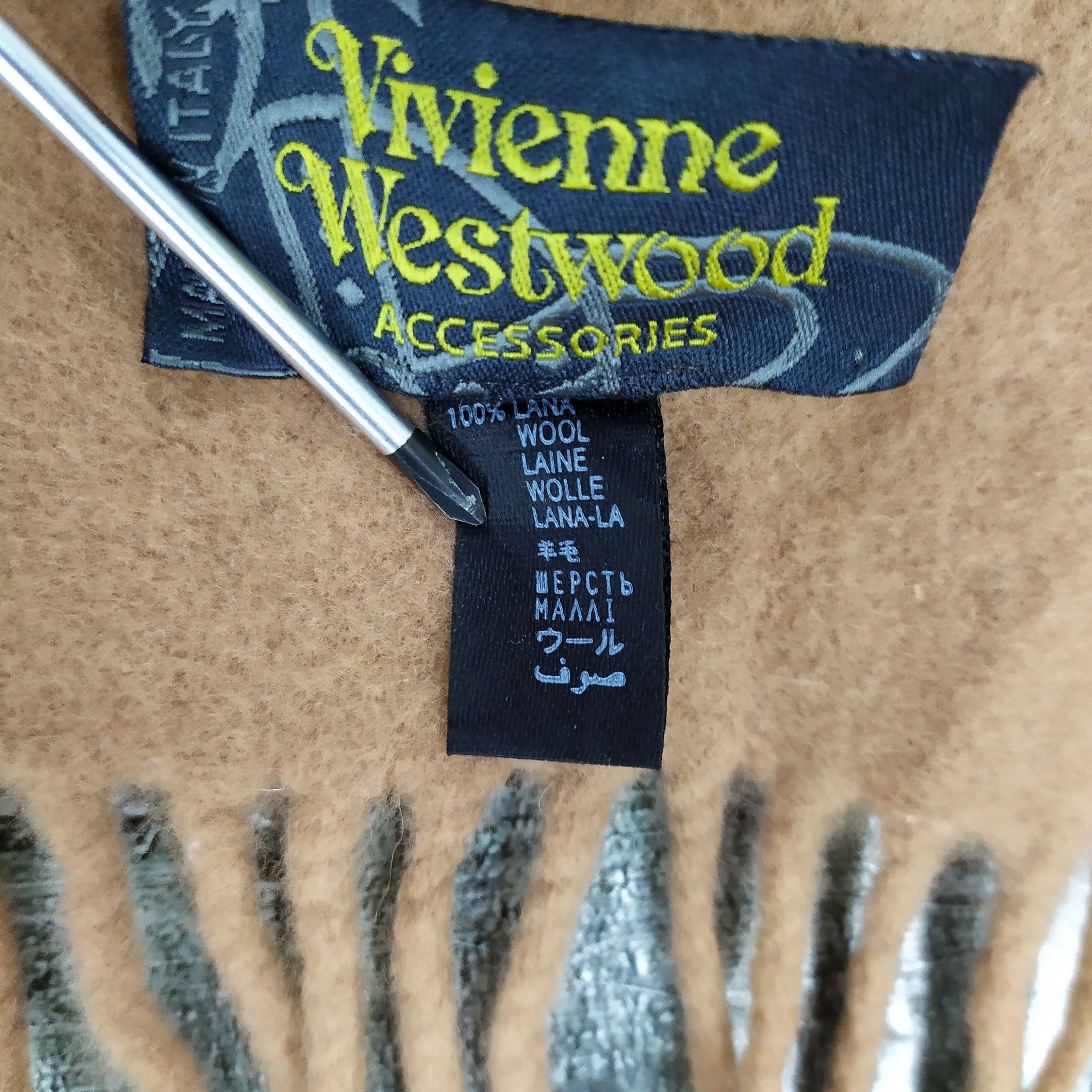 Vivienne Westwood Vivienne Westwood Embroidery Logo Wool Muffler Scarf #659-1 Size ONE SIZE - 4 Thumbnail