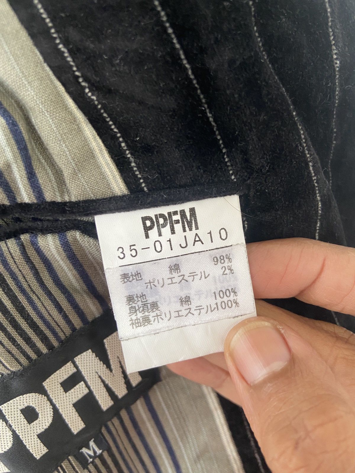 Japanese Brand Vintage PPFM Striped Black Velvet Blazer Jacket Size US M / EU 48-50 / 2 - 6 Thumbnail
