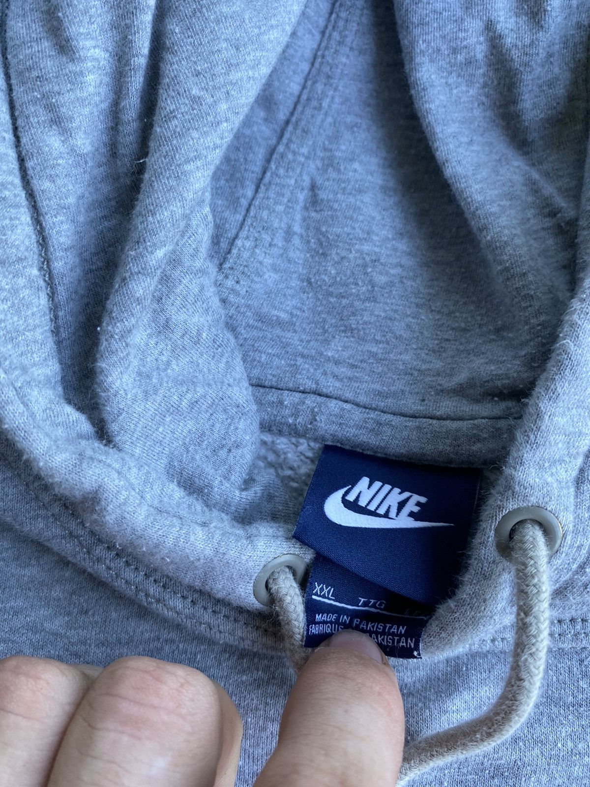 Nike × Vintage Vintage Style Y2K Nike Grey Hoodie Essential Sweatshirt Size US XXL / EU 58 / 5 - 5 Thumbnail