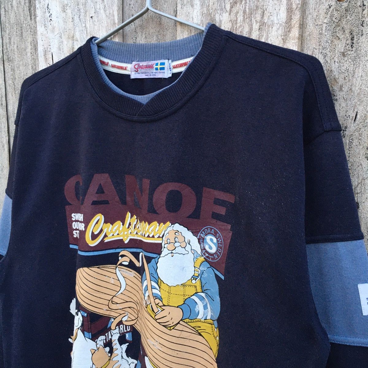 Vintage Santaworld Swedish Outdoor Style Canoe Crewneck Sweatshirt Size US L / EU 52-54 / 3 - 3 Thumbnail