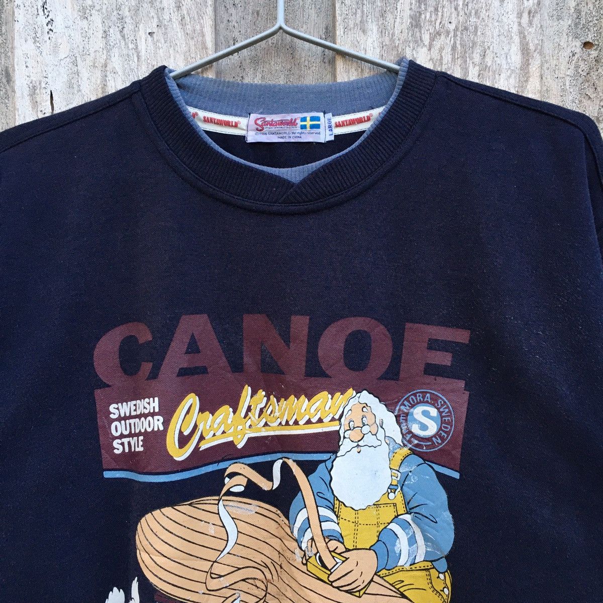 Vintage Santaworld Swedish Outdoor Style Canoe Crewneck Sweatshirt Size US L / EU 52-54 / 3 - 2 Thumbnail