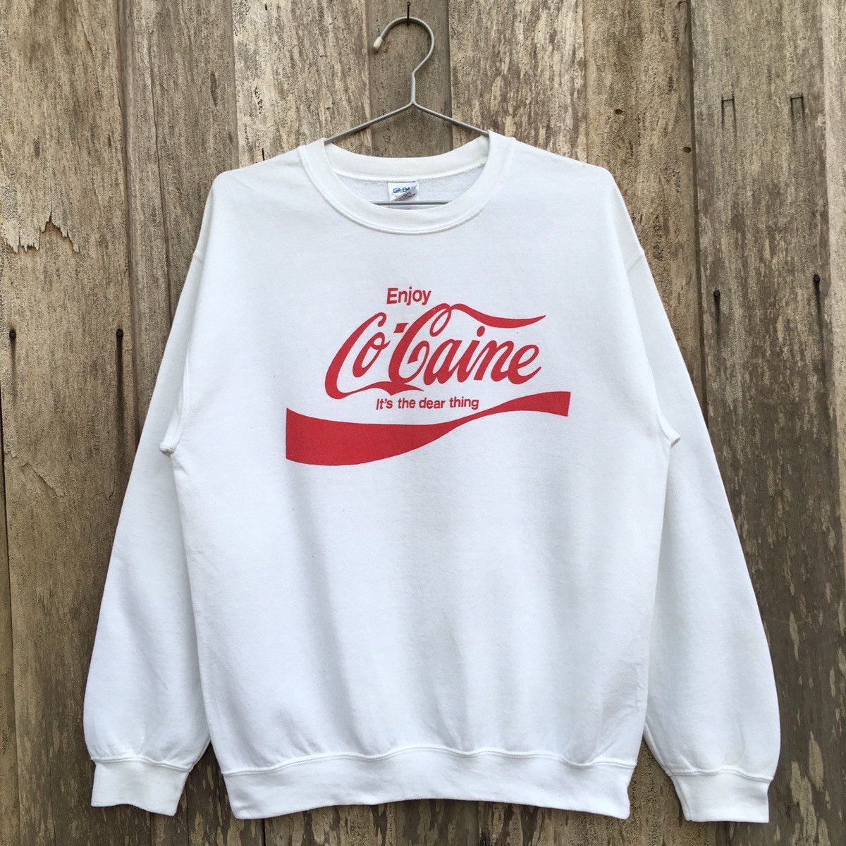 Gildan Vintage Cocain Crewneck Sweatshirt Size US M / EU 48-50 / 2 - 1 Thumbnail