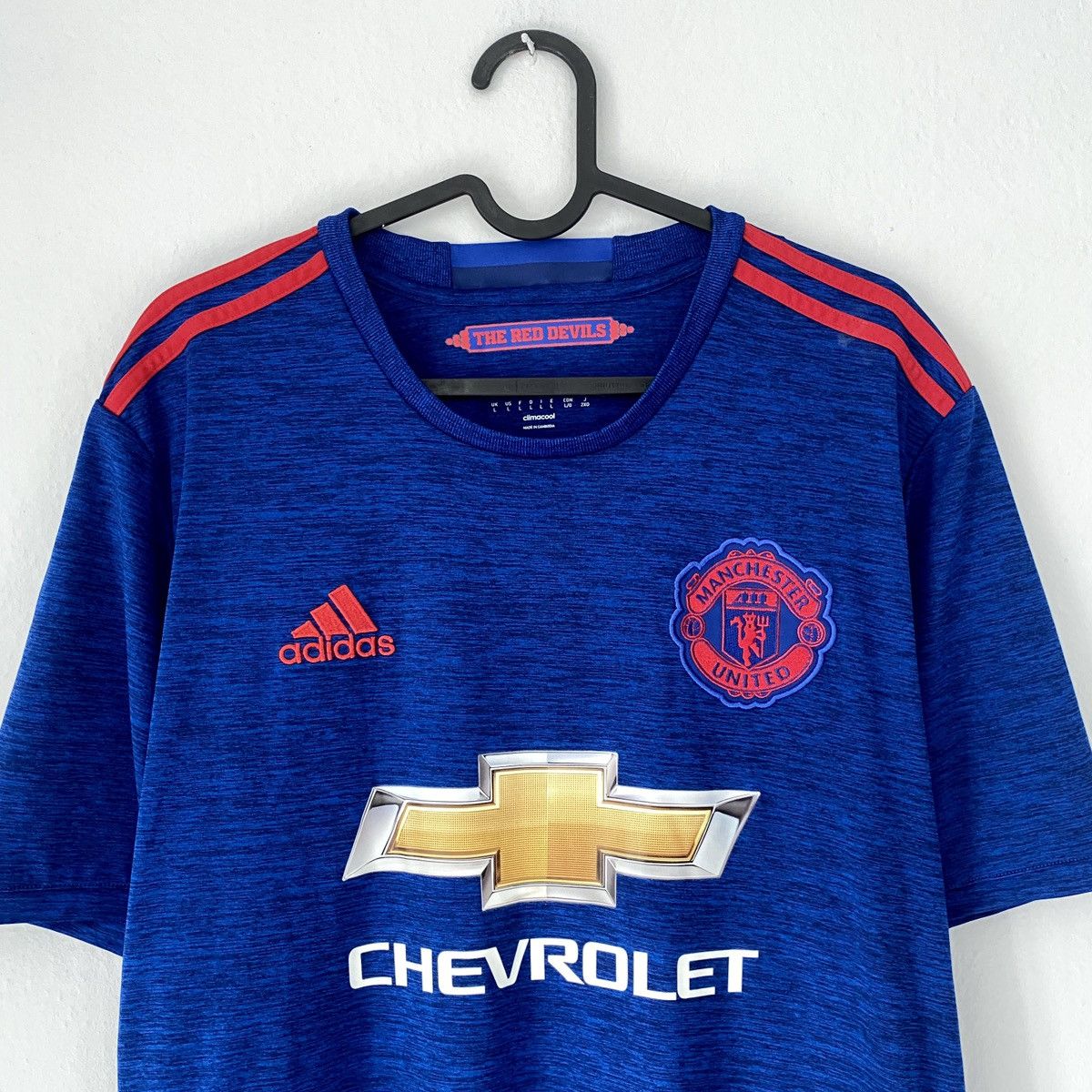 Adidas 2016 2017 Manchester United Adidas Away Kit Soccer Jersey MU Size US L / EU 52-54 / 3 - 4 Thumbnail