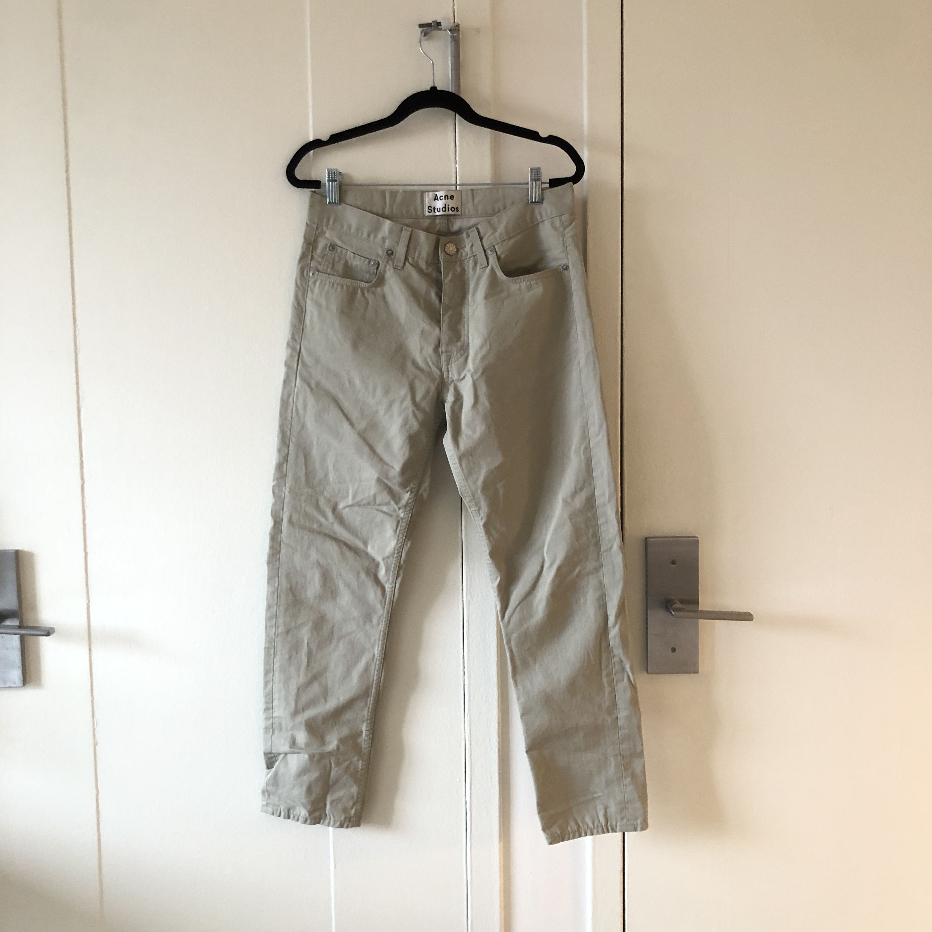 image of Acne Studios Trousers in Light Beige, Men's (Size 30)