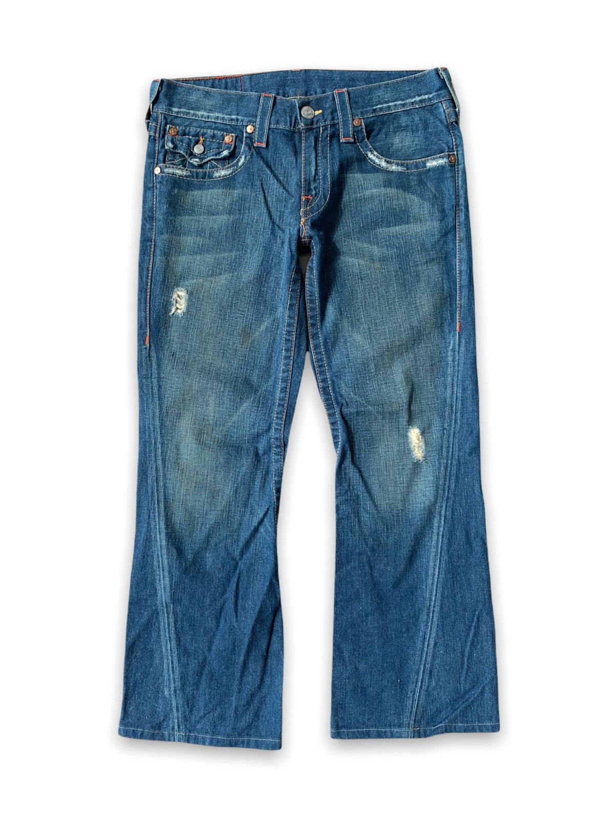 True Religion Vintage True Religion Distressed Bootcut Denim Pant Size US 34 / EU 50 - 2 Thumbnail