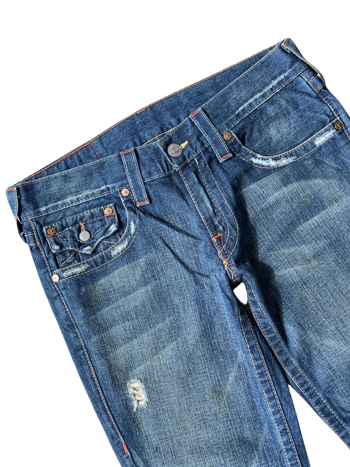 True Religion Vintage True Religion Distressed Bootcut Denim Pant Size US 34 / EU 50 - 3 Thumbnail