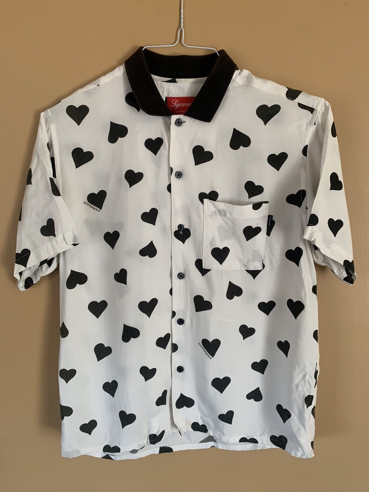 Supreme hearts 2024 rayon shirt