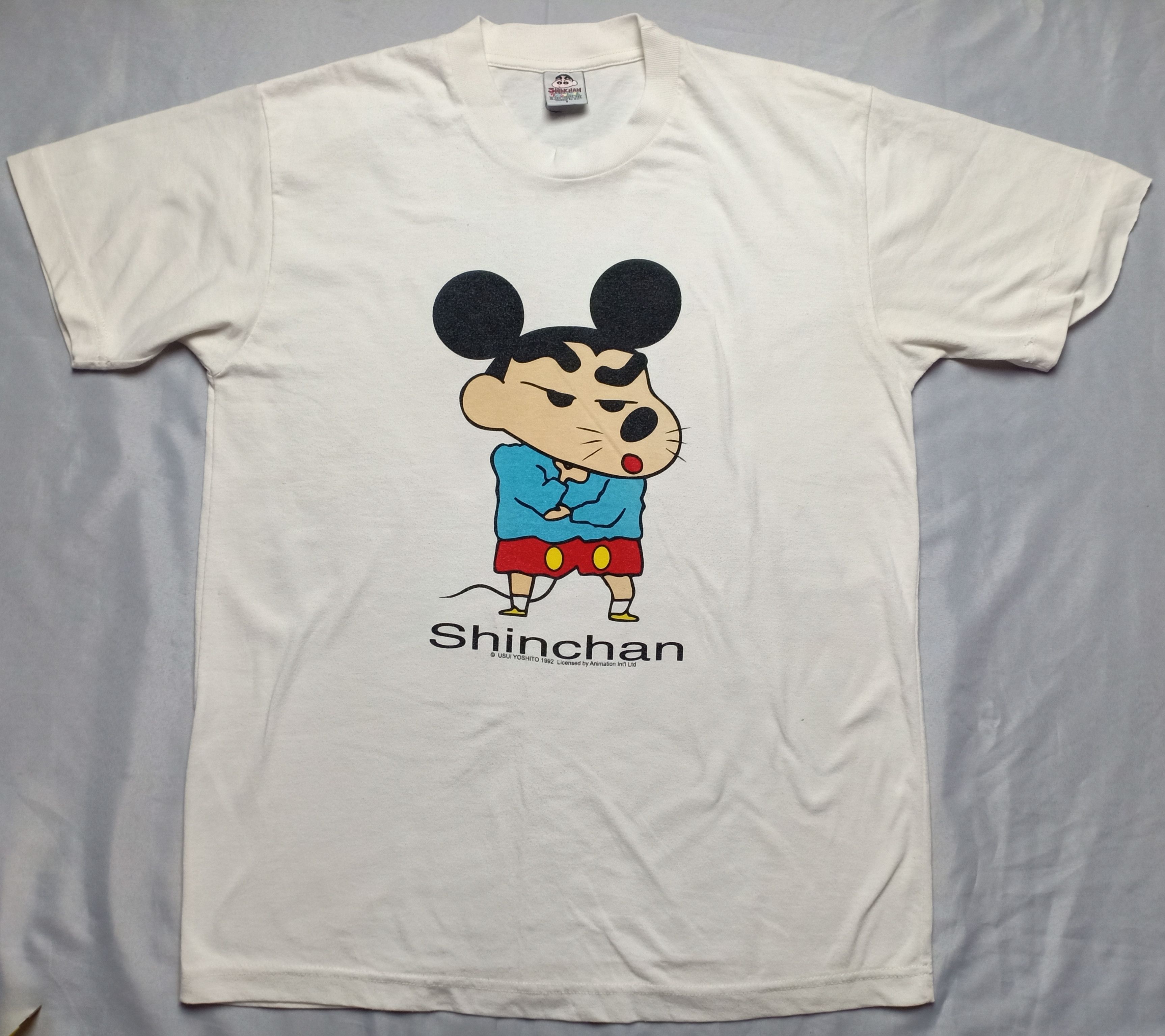 Anime 90s Shin Chan 1992 Anime Funny Japanese Cartoon Tee Size US M / EU 48-50 / 2 - 3 Thumbnail