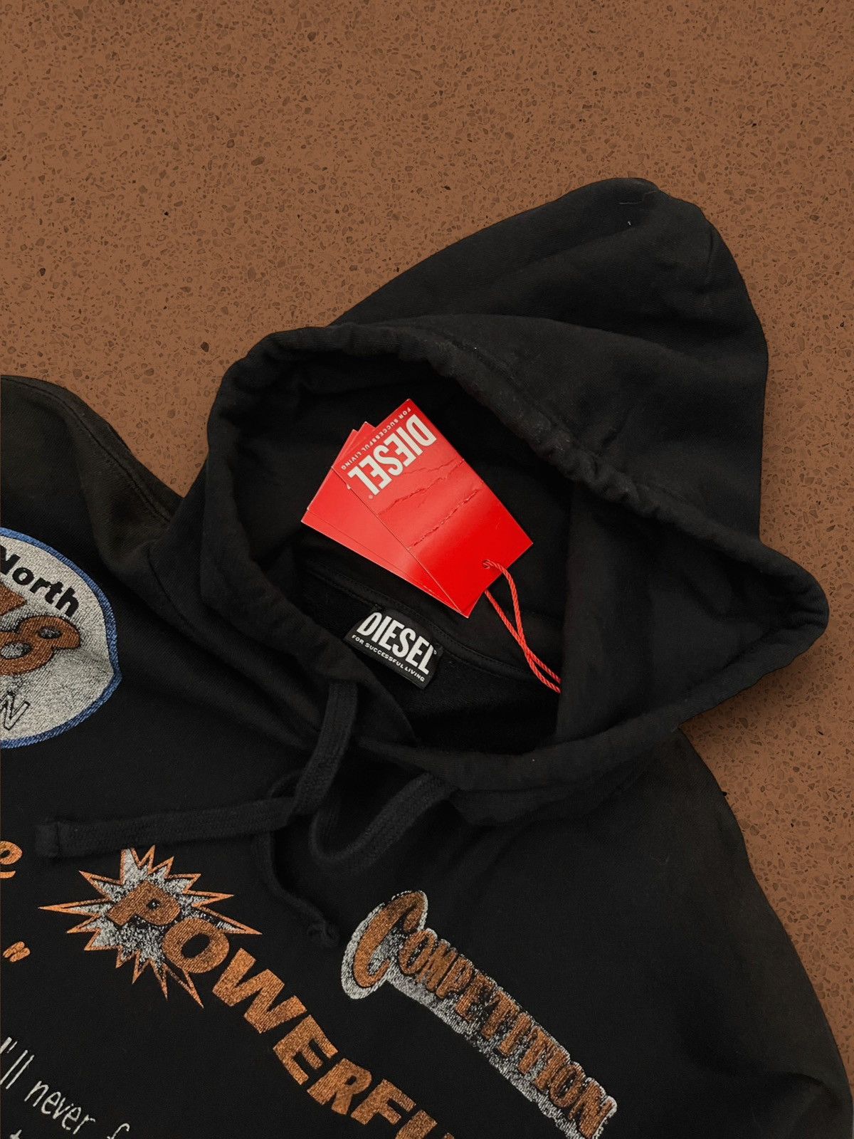 Diesel !DS! Diesel Logo Destroyed Rusted Black Oversized Hoodie Size US L / EU 52-54 / 3 - 9 Thumbnail