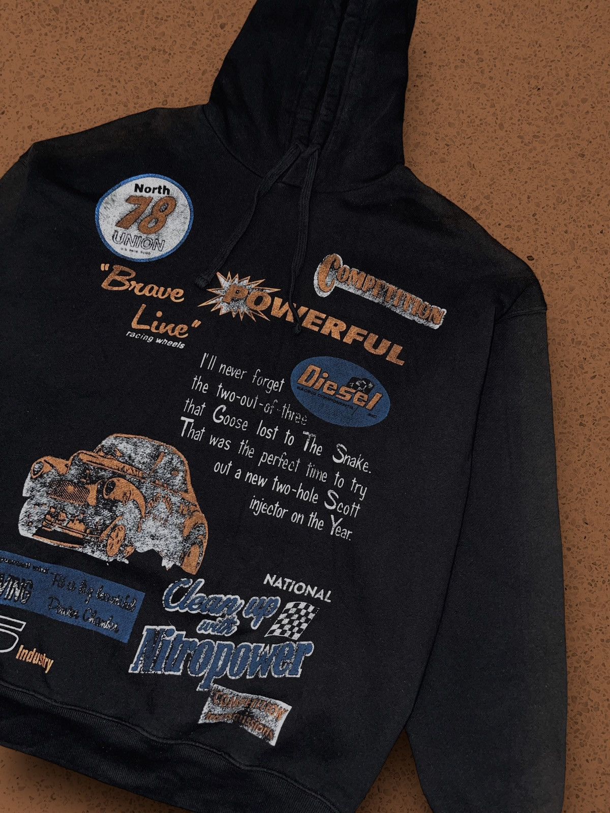Diesel !DS! Diesel Logo Destroyed Rusted Black Oversized Hoodie Size US L / EU 52-54 / 3 - 4 Thumbnail