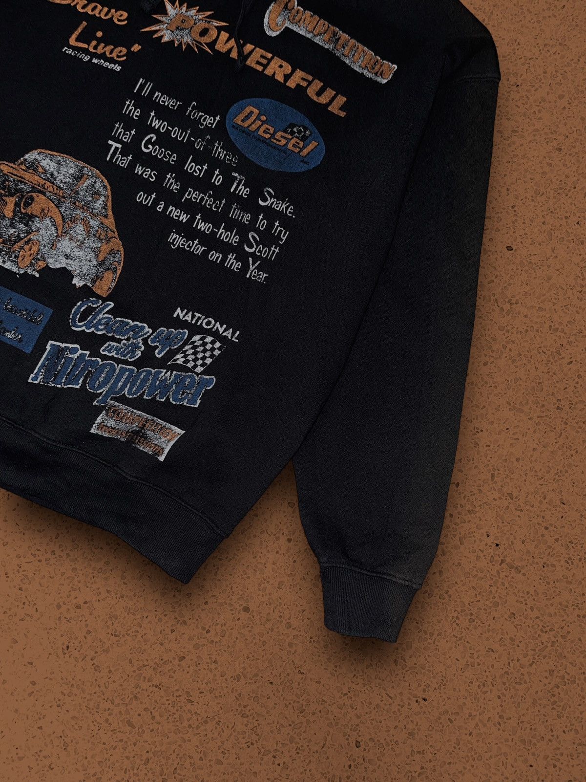 Diesel !DS! Diesel Logo Destroyed Rusted Black Oversized Hoodie Size US L / EU 52-54 / 3 - 2 Thumbnail