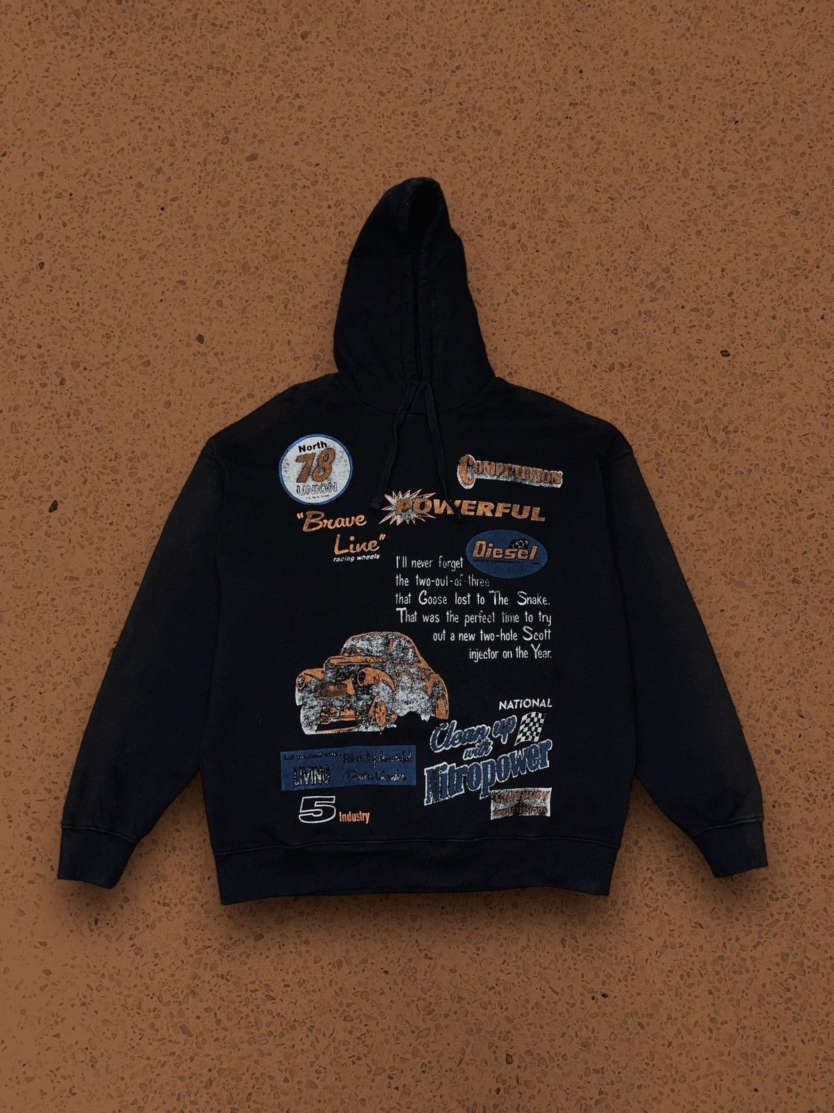 Diesel !DS! Diesel Logo Destroyed Rusted Black Oversized Hoodie Size US L / EU 52-54 / 3 - 1 Thumbnail
